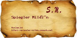 Spiegler Milán névjegykártya